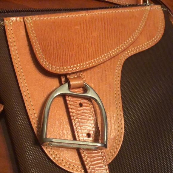 NWOT torerías ronda saddle bag shape brown pvc and leather made in Spain - Picture 12 of 12